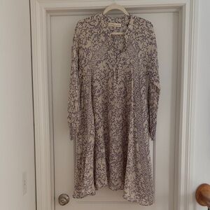 Natalie Martin Purple and Cream Floral silk dress